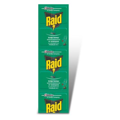 Купить рейд (raid) пластины от комаров хвоя, 10 шт в Балахне