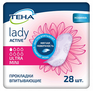 TENA (Тена) прокладки, Lady Active Ultra Mini, 28 шт