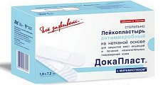 Пластырь Докапласт антимикробный с мирамистином 1,9х7,2см, 10 шт