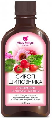 Купить altay seligor (алтай селигор) шиповника с эхинацеей и листьями малины от простуды, флакон 200мл в Балахне