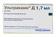 Купить ультракаин д, раствор для инъекций 40мг/мл, картридж 1,7мл 10шт в Балахне