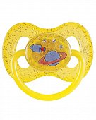 Купить canpol (канпол) пустышка круглая латексная 6-18 месяцев space желтая 1 шт в Балахне