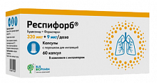 Купить респифорб, набор капсул с порошком для ингаляций, 320 мкг+9 мкг/доза, 60шт в Балахне