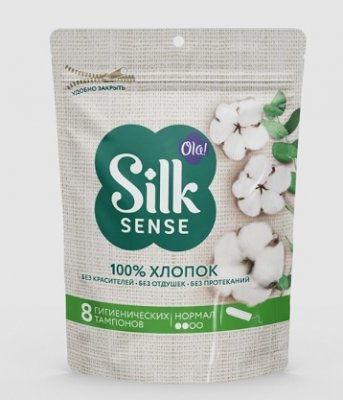 Купить ола (ola) тампоны silk sense из органического хлопка normal, 8 шт в Балахне