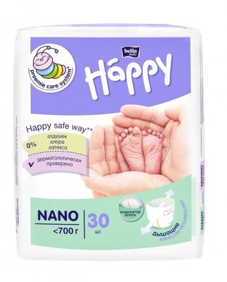 Купить bella baby happy (белла) подгузники для недоношенных детей размер нано до 700г 30 шт в Балахне