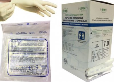 Купить перчатки sfm хирургические стерильные латексные опудренные текстурир размер 7, 50 пар в Балахне