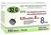 Купить иглы sfm для для инсулиновых инжекторов (пен ручек) 32g (0,23мм х 8мм) 100 шт в Балахне
