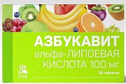 Купить азбукавит альфа-липоевая кислота 100мг, таблетки массой 200мг, 30 шт бад в Балахне