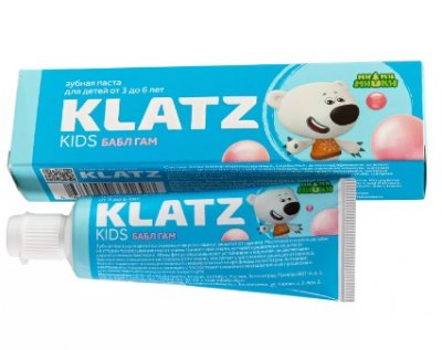 Купить klatz (клатц) зубная паста мимимишки для детей 3-6лет бабл гам, 40мл в Балахне