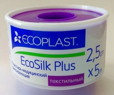 Купить ecoplast ecosilk plus медицинский фиксирующий текстильный 2,5см х 5м в Балахне