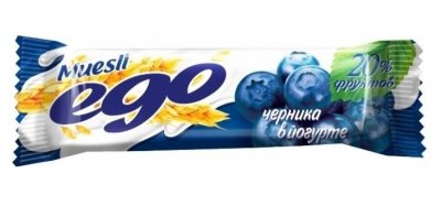 Купить мюсли ego (эго) батончик черника с витаминами в йогуртовой глазури, 25г бад в Балахне