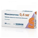 Моксонитекс, таблетки, покрытые пленочной оболочкой 0,4мг, 28 шт