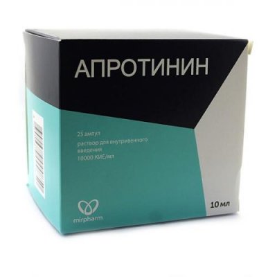 Купить апротинин, раствор для внутривенного введения 10000кие/мл, ампулы 10мл, 25 шт в Балахне