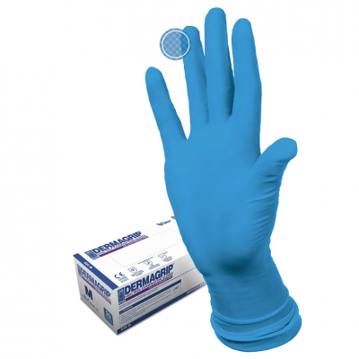 Купить перчатки dermagrip high risk powder free, сверхпрочные синие, размер l, 50 шт в Балахне