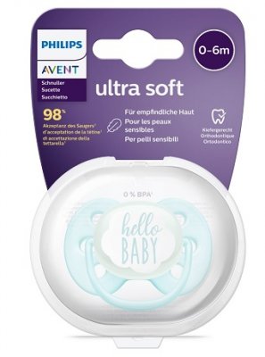 Купить avent (авент) пустышка силиконовая ultra soft для мальчиков 0-6 месяцев 1 шт (scf522/01) в Балахне