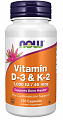 Купить now foods (нау фудс) витамин д3 1000 ме и к2 45мкг, капсулы 120шт бад в Балахне