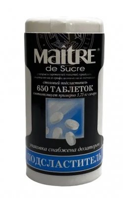 Купить maitre de sucre (мэтр де сукре) подсластитель столовый, таблетки 650шт в Балахне