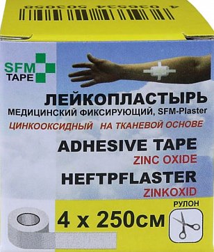 Пластырь SFM-PLASTER тканевая основа фиксирующий 4см х250см