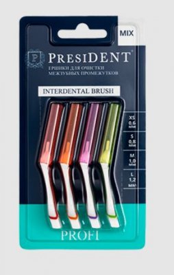 Купить президент (president) профи ершики для очистки межзубных промежутков набор mix 4 шт в Балахне
