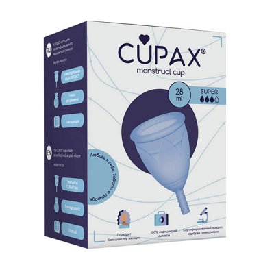 Купить капакс (cupax) чаша менструальная силиконовая супер 28мл голубая, 1 шт в Балахне