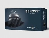 Купить перчатки benovy смотровые нитриловые нестерильные неопудрен текстурир с однократной хлорацией размер m 50 пар, черные в Балахне