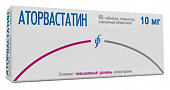 Купить аторвастатин, таблетки покрытые пленочной оболочкой 10мг, 60 шт в Балахне