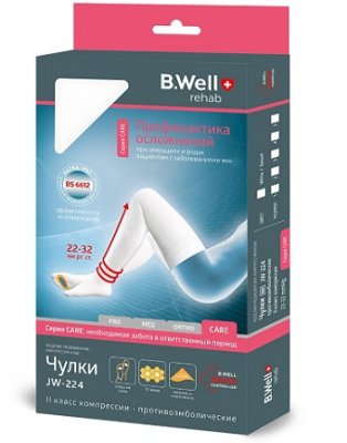 Купить b.well (би велл) чулки jw-224 противоэмболические 22-32мм 2 класс компрессии размер 3 белый в Балахне