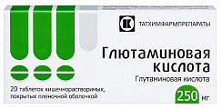 Купить глутаминовая кислота, таблетки, покрытые оболочкой 250мг, 20 шт в Балахне
