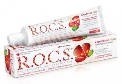 Купить рокс (r.o.c.s) зубная паста грейпфрут/мята, 74мл (еврокосмед ооо, россия) в Балахне