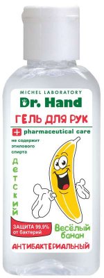 Купить доктор хэнд, гель д/рук антибакт. дет. веселый банан, 50мл (николь ооо, россия) в Балахне