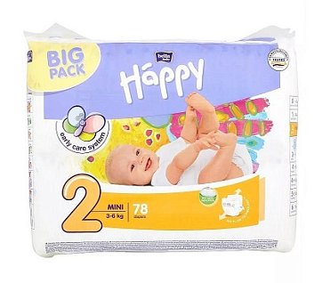 Bella Baby Happy (Белла) подгузники 2 Мини 3-6кг 78 шт