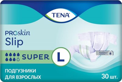 Купить tena proskin slip super (тена) подгузники размер l, 30 шт в Балахне