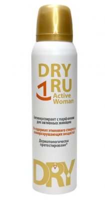 Купить драй ру (dry ru) active woman антиперспирант с парфюмом для активных женщин, аэрозоль 150мл в Балахне