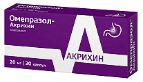 Купить омепразол-акрихин, капсулы кишечнорастворимые 20мг, 30 шт в Балахне