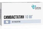 Купить симвастатин-озон, таблетки, покрытые пленочной оболочкой 10мг, 30 шт в Балахне