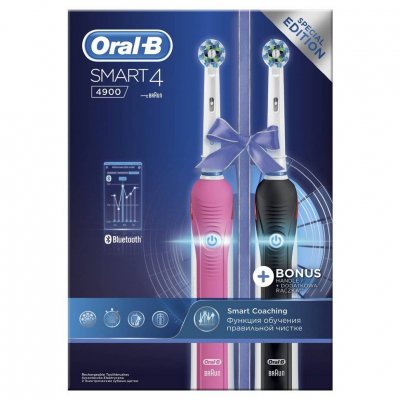 Купить oral-b (орал-би) набор: электрических зубных щеток, smart4 4900/d6015253h 2 шт в Балахне