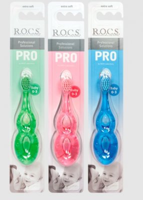 Купить рокс (r.o.c.s.) зубная щетка r.o.c.s.pro baby для детей от 0 до 3 лет, 1 шт. в Балахне