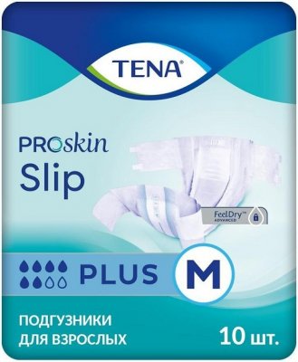 Купить tena proskin slip plus (тена) подгузники размер m, 10 шт в Балахне