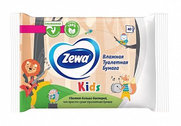 Zewa Kids (Зева Кидс) влажная туалетная бумага детская, 40 шт 