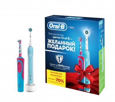 Купить oral-b (орал-би) набор: электрических зубных щеток, pro 500/d16513u+stages power frozen d12513k в Балахне