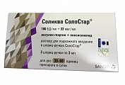 Купить соликва солостар, раствор для подкожного введения 100 ед/мл+33 мкг/мл, картридж 3мл+шприц-ручка солостар, 3шт в Балахне