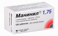 Купить манинил 1,75, таблетки 1,75мг, 120 шт в Балахне