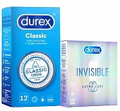 Купить durex (дюрекс) набор: презервативы classic, 12шт + invisible extra lube, 3шт в Балахне