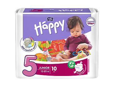 Bella Baby Happy (Белла) подгузники 5 Джуниор 12-25кг 10 шт