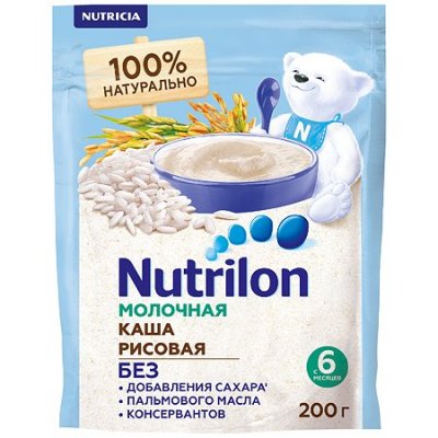 Купить nutrilon (нутрилон) каша молочная рисовая с 6 месяцев, 200г в Балахне
