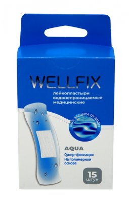 Купить пластырь веллфикс (wellfix) водонепроницаемый медицинский на полимерной основе aqua, 15 шт в Балахне