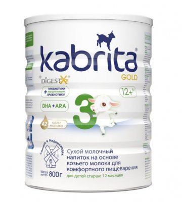 Купить kabrita gold 3 (кабрита) смесь на козьем молоке для детей старше 12 месяцев, 800г в Балахне