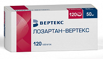 Купить лозартан-вертекс, таблетки покрытые пленочной оболочкой 50 мг, 120 шт в Балахне