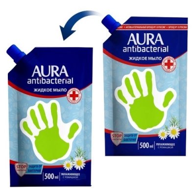 Купить aura (аура) мыло жидкое антибактериальное с ромашкой 500 мл в Балахне