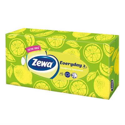 Купить платки носовые в коробке zewa (зева) everyday box 2-слойные, 100шт в Балахне